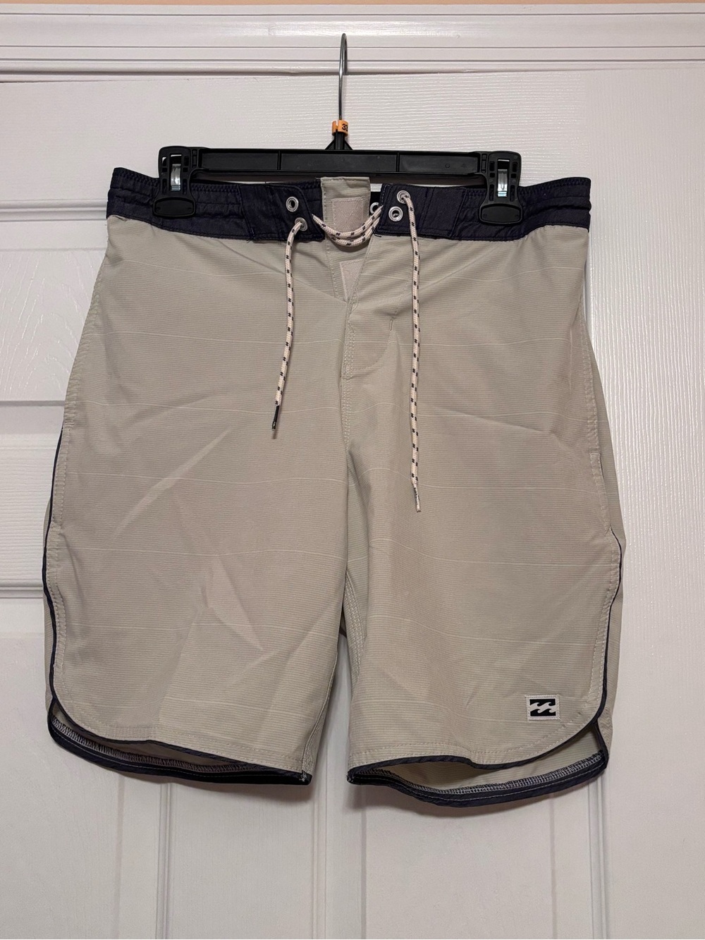 Billabong Lowtides - Men’s Tan Swim Board Shorts with Navy Waistband